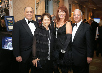Michael and Beatrice Tusiani of Armonk with Maura Corvino and Greenwich Hospital President and CEO Frank Corvino of Greenwich, Connecticut, at The Roaring ’20s Gala for Greenwich Hospital held at Greenwich Country Club
