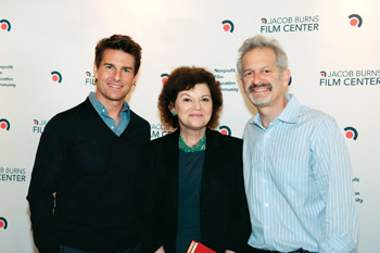 Actor Tom Cruise with New York Times critic Janet Maslin and Jacob Burns Film Center Executive Director Steve Apkon, both of Pleasantville, after a Center screening of Jack Reacher and a Q&A with Cruise and writer/director Chris McQuarrie PHOTO: Lynda Shenkman Curtis