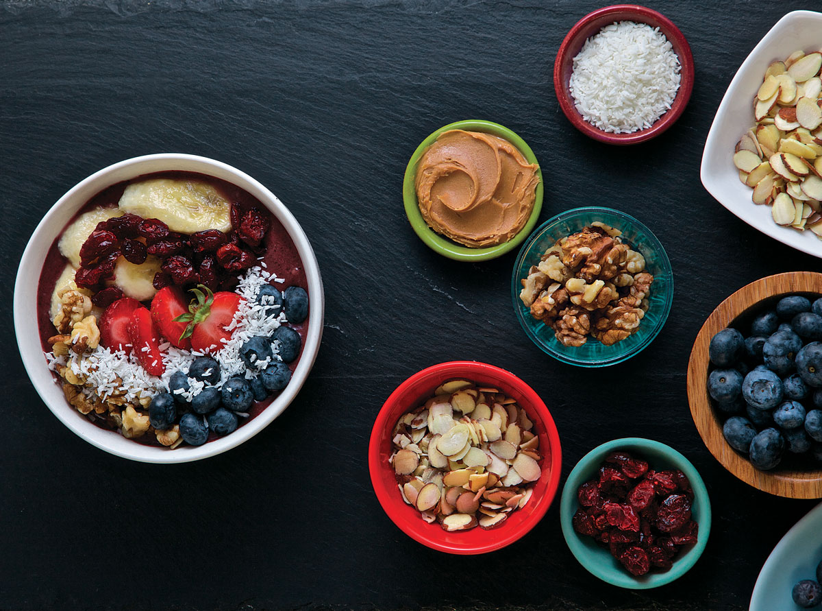 The pitaya bowl from Trailside Cafe in Yorktown Heights is low-calorie and full of fiber, iron, and vitamins.