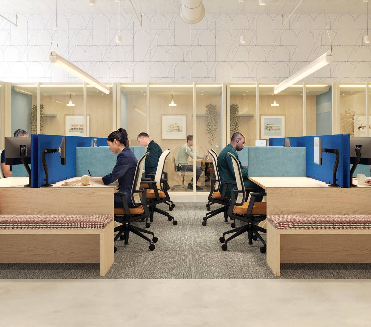Interior renderings of Daybase’s upcoming Harrison location.