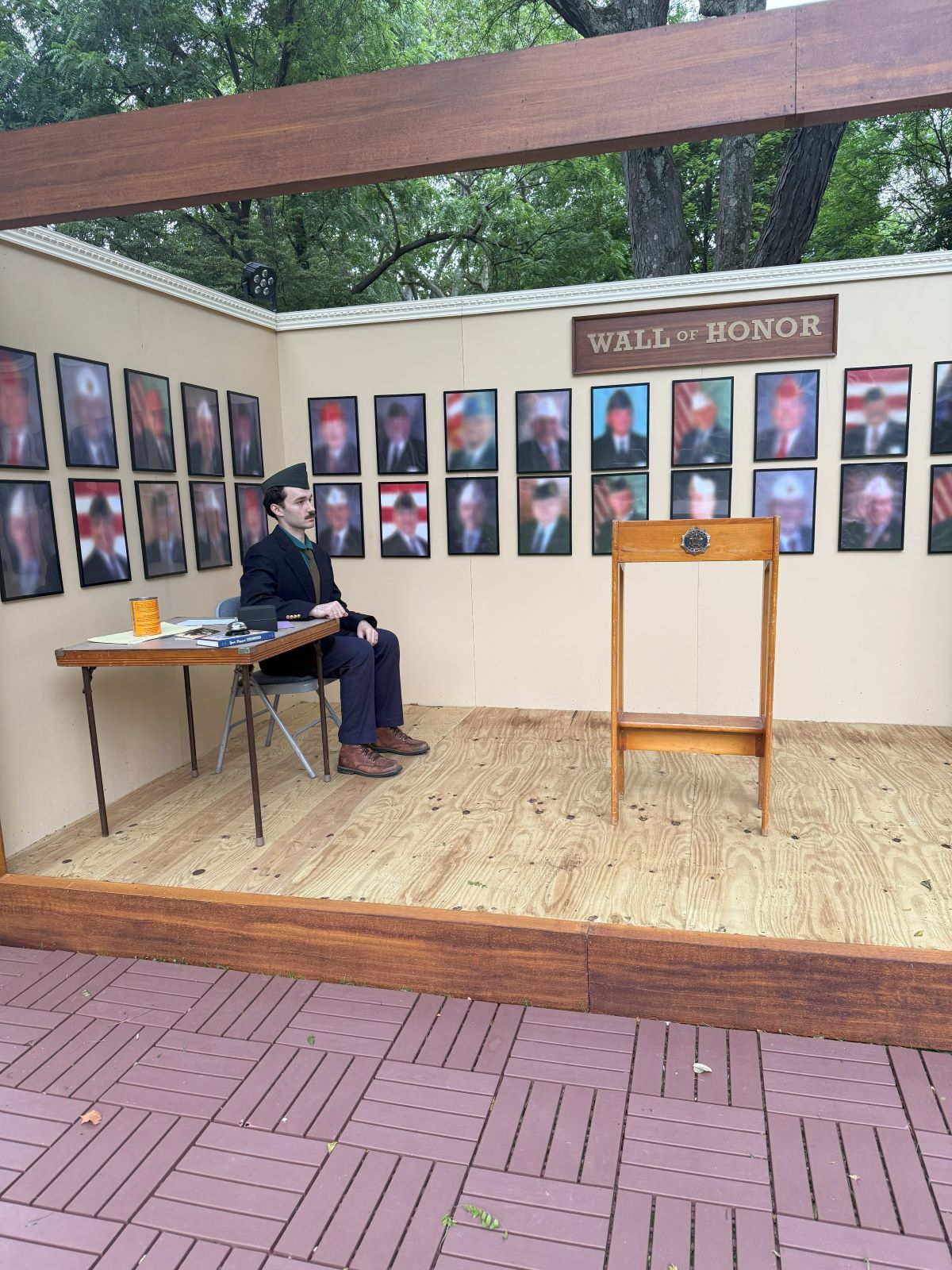 Actor sitting in a chair